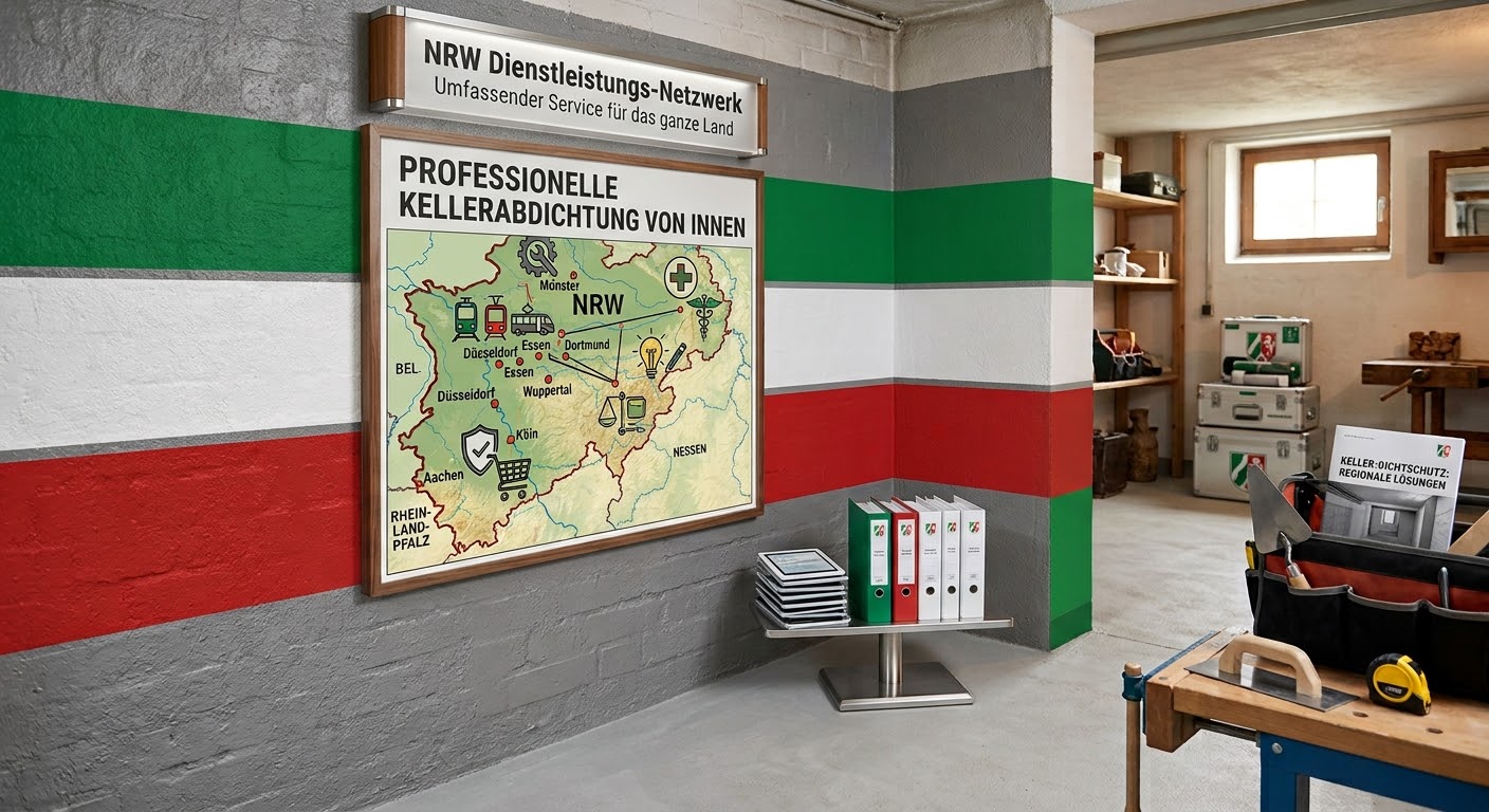 Kellerabdichtung in NRW – unser Einsatzgebiet im Bergischen Land und in ganz Nordrhein-Westfalen